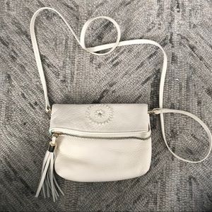 Jack Rogers white leather crossbody